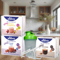 Allevo Shake Set ja sheikkeri ja rasvaprosenttimittari