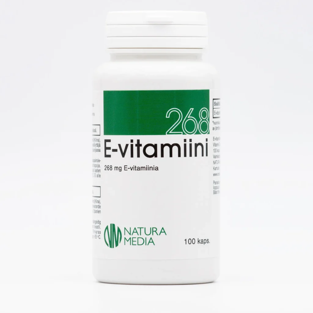 Natura Media E-vitamiini 268 mg, 100 kaps.