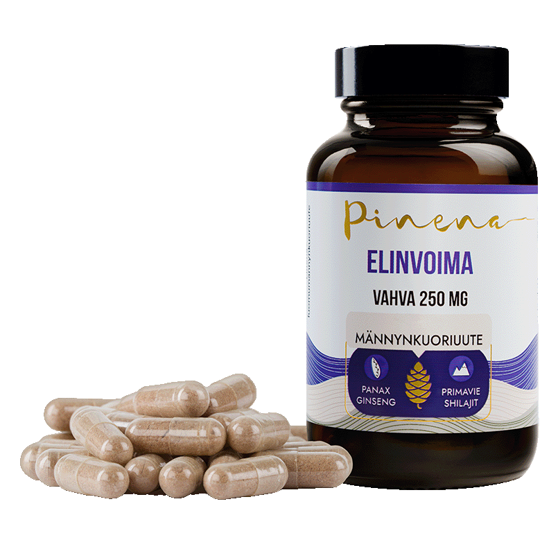 Karin Havu Pinena Elinvoima + Panax Ginseng, Primavie Shilajit, Vahva 250 mg kapseli, 45 kapselia - Image 2