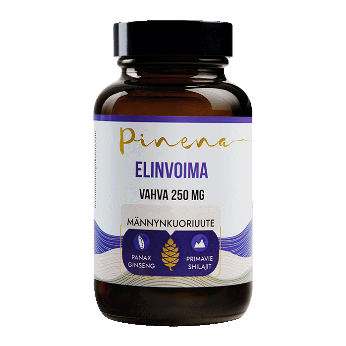 Karin Havu Pinena Elinvoima + Panax Ginseng, Primavie Shilajit, Vahva 250 mg kapseli, 45 kapselia